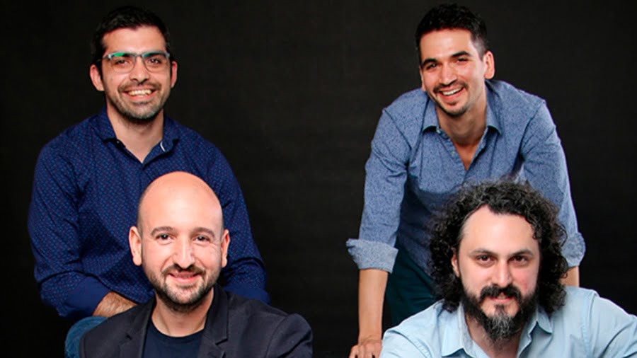 Pirotti abajo a la izquierda con el resto de los integrantes de su cuarteto